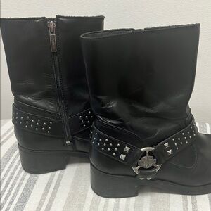 Harley-Davidson Black Studded Moto Boots
